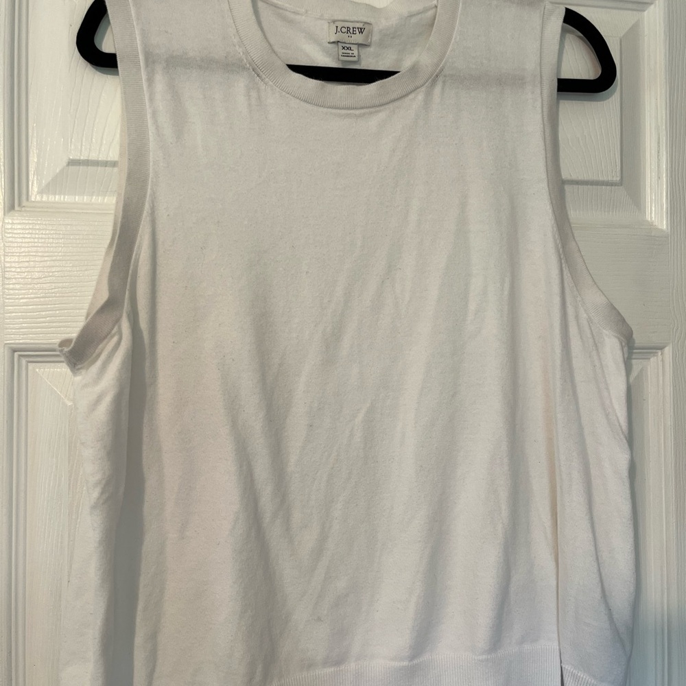 J. Crew White Boxy Muscle Tee Sleeveless